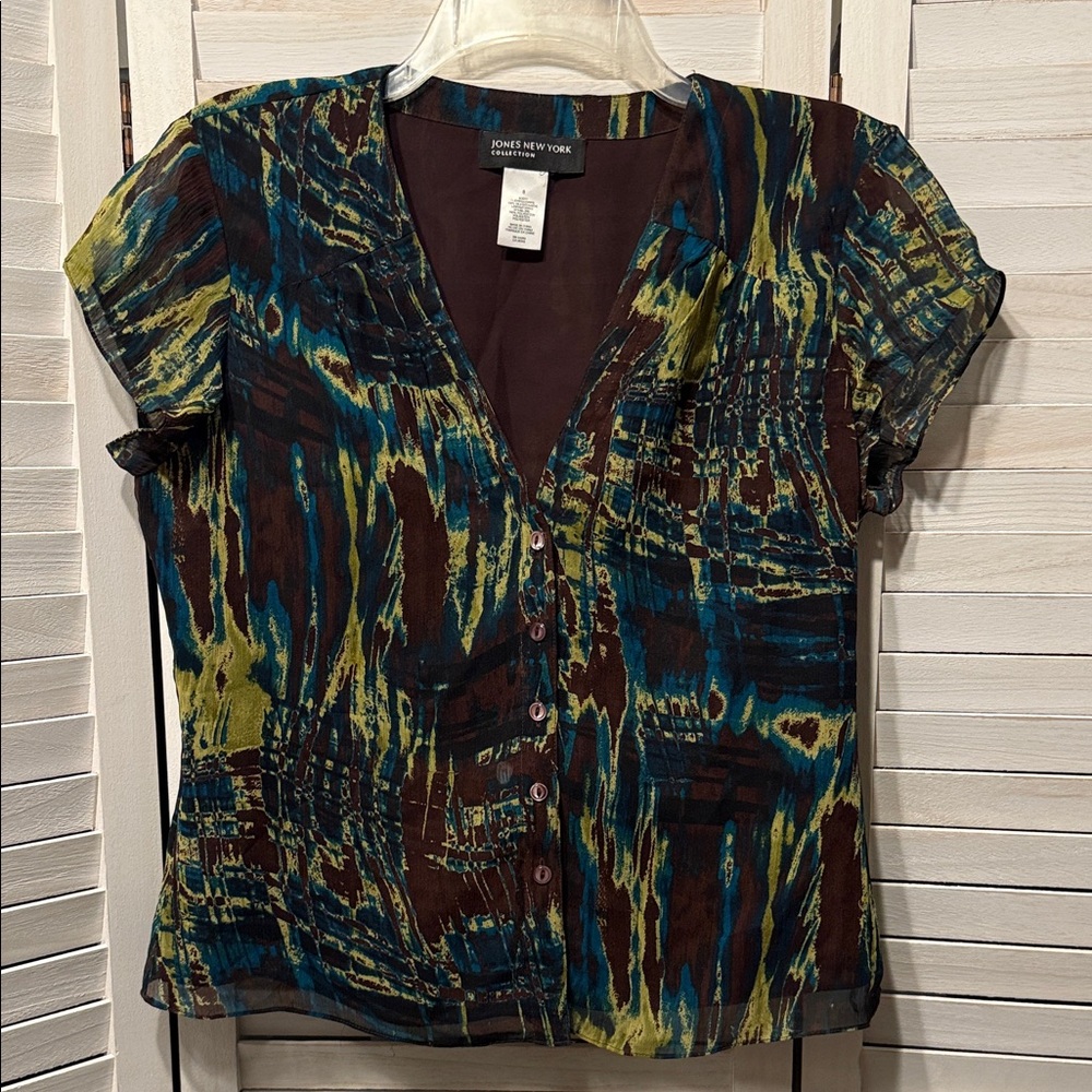 Jones New York Multicolor Top. Size 8